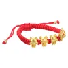 Bracelets de charme Bracelet du zodiaque Dragon Année Le cadeau Corde rouge tressée Protection Poignet Accessoire Tissage Bijoux