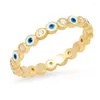 Anelli a grappolo Lucky Eye Blu Turco Male Anello aperto Rame Color oro Dito Moda femminile Esagera regalo di gioielli del diavolo