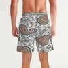 Short pour homme Boho Maxi Paisley imprimé floral élastique taille haute décontracté été