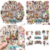 Car Stickers One Piece For Water Bottles 50Pcs Cartoon Luffy Sticker Kids Teens Adts Drop Delivery Mobiles Motorcycles Exterior Acces Dh8L1