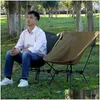 Muebles de campamento Guideseries Outdoor Cam Moon Silla Tralight Aleación de aluminio Plegable Respaldo de pesca Asiento portátil Picnic Bbq Drop Deliv Otdrw