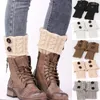 Damessokken Gebakken Deeg Twists Wol Effen Kleur Gehaakte Boot Cover Warm Houden Toppers Slobkousen