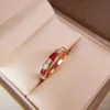 Vdkw Luxury Jewelry Band Rings Baojia Snake Bone 925 Sterling Silver Plated 18k Gold Natural White Fritillaria Red Agate Diamond Ring Kh2j