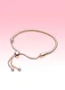 Chaînes à main plaquées or Rose pour femmes, Bracelets coulissants, bijoux de mariage pour Bracelet en argent 925 avec boîte originale 5088425