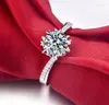 Cluster Rings 14K White Gold AU585 Ring 1CT Moissanite Diamond Wedding Last Forever Statement Love Anniversary Jewlery Perfect