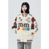 Bomber Jacket Mens Women Hiphop Letter M M Embroidery Motorcycle Loose Casual Coat Street Racing Varsity Baseball Outwear Unisex 240126