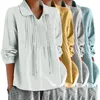 بلوزات نسائية نساء قميص صيف ربيعي مطوي القميص مع شرابة طوق الانخفاض تفاصيل غير رسمية لينة لينة يوميا