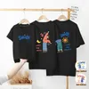 Father Mother Daughter Son Kids Clothes Baby Outfits Fashion Cartoon Tshirt Summer Mom Dad and Me Family Look Matching 240122