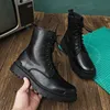 Classic Unisex s Boots Waterproof Fur Black High Top Smooth PU Leather Man Mens Motocyle Boots Shoeshh5 240126