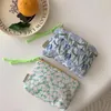 Cosmetic Bags Daily Makeup Bag Card Organizer Coin Purse Earphone Soft Floral Clutch Simple Fresh Portable Storage