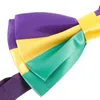 Bow Ties Carnival Tie Neck Pre Tied For Men Tricolor Mardi Gras Party Cloth Bowtie Tuxedo Bowties