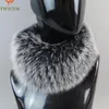 Lenços 2024 Moda Senhora Real Fox Fur Scarf Meninas Quente Macia Malha Boa Elastic Headband Marca Anel Genuíno