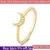 Cluster Rings Selling Real 925 Sterling Sier Classic Moon Shape Round Shaped Ring Light Luxury Charm Exquisite Fashion Jewelry Gift Dr Othq8