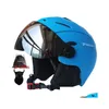 Equipaggiamento protettivo Moon Casco da sci professionale Halfered Integralmente stampato Sport Uomo Donna Sci da neve Caschi da snowboard con occhiali Vis Otu8M