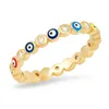 Anillos de racimo Ojo de la suerte azul turco malvado anillo abierto cobre color oro dedo moda femenina exagerar diablo joyería regalo