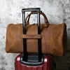 NZPJ Herren Retro-Leder-Reisetasche mit großem Fassungsvermögen, Crazy Horse-Lederhandtasche, obere Schicht Rindsleder, Geschäftsreise-Umhängetasche 240130
