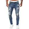 Herren Jeans Cowboy Trend Kleines Bein Hose mit Löchern New Slim Fit Long in Xintang