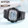 腕時計SANDA 2024販売防水デジタルウォッチユニークな透明な樹脂ストラップ多機能男性腕時計レリジオ2009