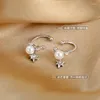 Stud Earrings Mini Cool Design Exquisite Stars Hexagram Earring Round Bead Shiny Zircon Ear Clip Without Hole For Girl Women