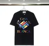 Mode t shirt mens kvinnor designers t-shirts tees 2xl kläder topps mans casual bröst bokstav skjorta lyxkläder gata shorts ärmkläder casablanc tshirts