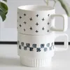 Canecas Americana Linha Simples Xícara de Café Cerâmica Grande Capacidade Café da Manhã Leite de Aveia Requintada Caneca de Porcelana Decoração de Casa