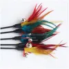 Kat Speelgoed 300 Stuks Feather Wand Kitten Teaser Turkije Interactief Stok Speelgoed Draad Chaser Gemengde Kleuren Drop Levering Huis Tuin huisdier Suppli Dhvsk