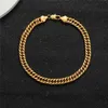 Anklets Wide 7mm Cuban Link Chain Gold Color Anklet Thick 9 10 11 inches Ankle Bracelet for Women Men Waterproof YQ240208