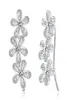 Volledige Kubieke Zirkonia Daisy Flower Ear Crawlers Sweep Cuff Hook Oorbellen 1 paar5567550