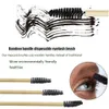 Brosse à cils avec manche en bambou noir, 100 pièces, brosse de maquillage, Extension de cils, brosse à sourcils jetable, applicateur de Mascara, 240124