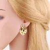 Boucles d'oreilles créoles FLOLA Vintage or argent couleur coeur pour femmes anciens clous d'oreilles polis bijoux de fête cadeaux Ersx10