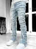 Moda Ricamo Patchwork Marrone Baggy Jeans da uomo Pantaloni maschili Y2K Abbigliamento dritto Pantaloni in cotone Hip Hop Pantalon Homme 240127