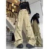 Pantaloni da donna Deeptown Nero Cargo Paracadute Donna Y2k Vintage Coreano Moda Streetwear Pantaloni oversize Harajuku Primavera Pantaloni sportivi