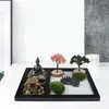 Estatuetas decorativas 1 conjunto grande zen jardim areia mesa meditação decoração multi-purpose estátua de buda kit para casa