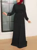 Etniska kläder solida muslimska kvinnor hijab klänning zanzea dagliga kvinnliga retro långa klänningar abayas stilfulla full ärm sundress överdimensionerad kalkon