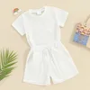 Clothing Sets Toddler Baby Boy Girl Summer Clothes 3 6 9 12 18 24 Months Solid Color Outfits 2T 3T T Shirt And Shorts Set