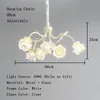 Ceiling Lights Flower Branch LED For Living Room Decor Glass Chandelier Bedroom Home Lamp Modern Lustre Pra Sala Vintage