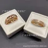 T-Letter Hollowed-Out Band Jewelry Ring S925 Silver Plated 18K Gold Replica Fashion All-Star L QS0U
