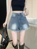 Kvinnors shorts storlek S-5XL Kvinnor Tassels Denim Summer Fashion High midja A-Line Thin Short Jeans Oversize Female Streetwear