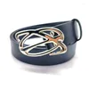 Belts Fashion Metal Star Buckle Leather Belt For Woman Goth Style Wide Side Waist Man Casual Waistband Jeans Accessories
