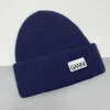 Solid Knitted Beanies Caps For Women Warm Female Letter Cloth Thick Knitted Hats Autumn Winter Outdoor Sport Warm Cap 240122