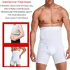 Hommes Body Shaper taille formateur Compression Shorts contrôle du ventre taille haute Boxer modélisation Shapewear Boxer slips ouvert entrejambe pantalon 240126