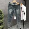 Men's Jeans Korean Luxury Clothing Slim Ripped Casual Denim Pants For Spring Autumn Vintage Skinny Men Streetwear Soft