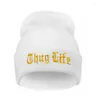 Basker 2024 Thug Life Black Letter beanie unisex mode hip hop mens mössor stickade mössor för kvinnor skallies gorros bonnets cool