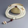 Strand Bodhi Seed 108 perles racine de Jade blanc chaînes de pull pour hommes et femmes collier Long pendentif Bracelet