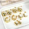 Stud Earrings 5Pairs Simple Chunky Water Drop For Woman Punk Metal Gold Color C-Shaped Hook Jewelry 2024 Trend Gift