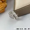 Luxus-Schmuck-Bandringe Baojia Breites Brett Modischer Schmuck Offener Mund Damen mit Nischendesign Volldiamant-Ring in Schlangenform für Paare Jbuy