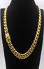 Men Cuban Chain Naszyjnik ze stali nierdzewnej biżuteria o wysokim wypolerowaniu Hip Hop Krawężnika Krawężnika podwójnego bezpieczeństwa 18k Stampowane 14 mm od 18 cali 8 -calowej 8499805