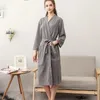 Kadın pijama sevenler yaz waffle bornozlar erkek kadınlar su emmek kimono gecelikleri artı boyutu spa banyo robe 3xl