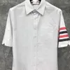 Men's Casual Shirts Mens Striped Short Sleeve Causal Business Women Blouse Summer High Quality Slim Fit Male Social