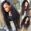 Deep Wave Frontal Wig 136 Spets 134 Curly Front Hume Hair Wigs For Women Wet and Wavy 44 Vattenstängning vid försäljning 240127